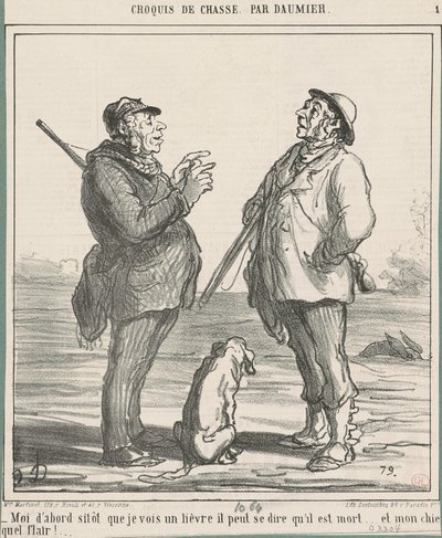 Yo primero, tan pronto como veo una liebre ... de Honoré Daumier