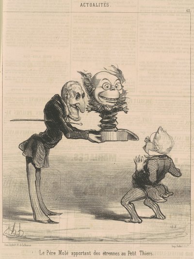 Molé trayendo regalos al pequeño Thiers de Honoré Daumier