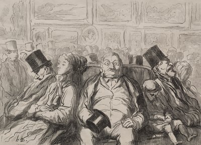 Momento de descanso en el Salón Carré de Honoré Daumier