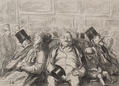 Momento de descanso en el Salón Carré de Honoré Daumier