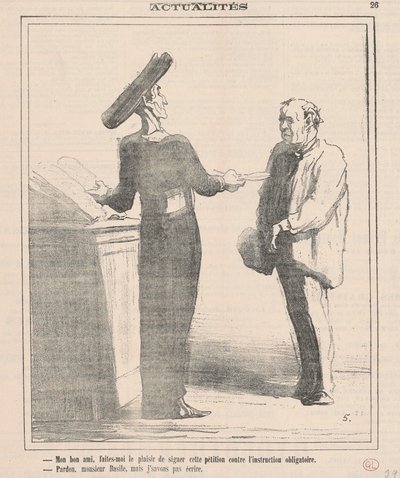 Mi buen amigo, hágame el favor de firmar ... de Honoré Daumier