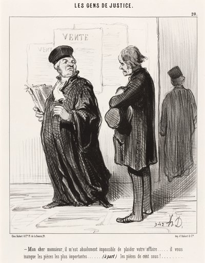Mi querido señor... imposible defender su caso de Honoré Daumier
