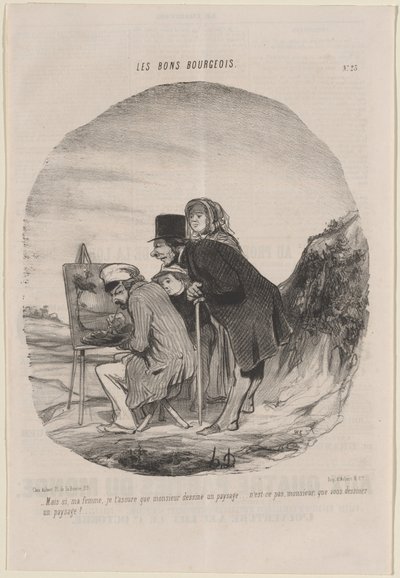 Monsieur dibuja un paisaje de Honoré Daumier