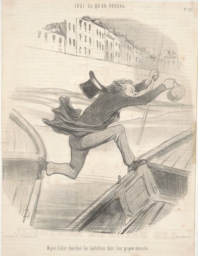 Medio de ir a buscar los barbillones en su propio domicilio de Honoré Daumier