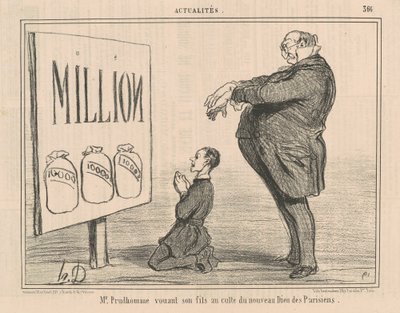 Mr. Prudhomme dedicando a su hijo al ... de Honoré Daumier