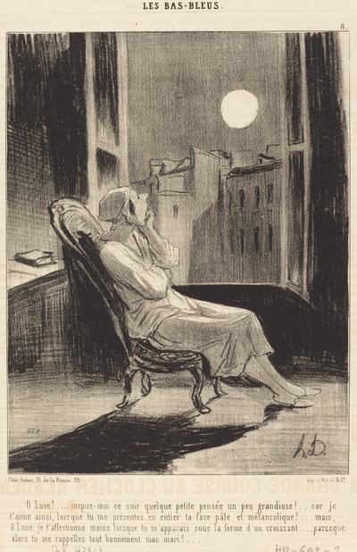 ¡Oh Luna!... inspírame esta noche algún pequeño pensamiento... de Honoré Daumier