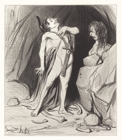 Edipo en la Esfinge de Honoré Daumier