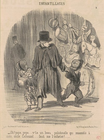 ¡Oh! Papá, papá... mira un hermoso... de Honoré Daumier