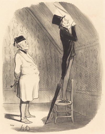 ¡Oh! en cuanto a la vista, ¡no encontrarás mejor que aquí! de Honoré Daumier