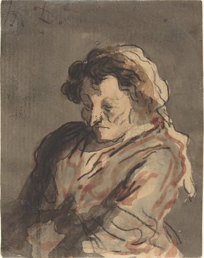 Anciana sentada de Honoré Daumier