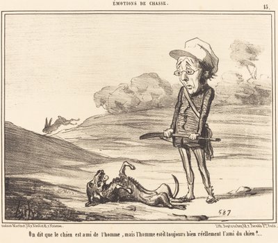Se dice que el perro es amigo del hombre... de Honoré Daumier