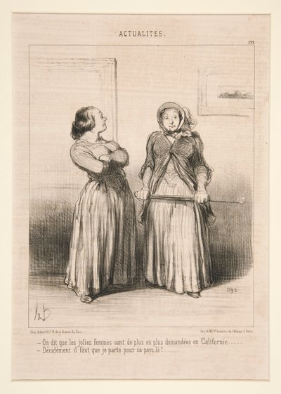Se dice que las mujeres hermosas son cada vez más demandadas en California. de Honoré Daumier