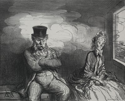 En el Tren: Un Compañero Agradable de Honoré Daumier