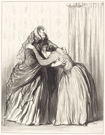 Sí, querida, mi marido ha rebajado mi dignidad... de Honoré Daumier
