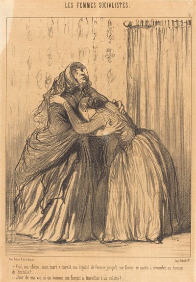 Sí, querida, mi marido ha rebajado mi dignidad... de Honoré Daumier