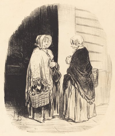Sí, madame Chaboulard... veinticuatro tenderos... [recto] de Honoré Daumier