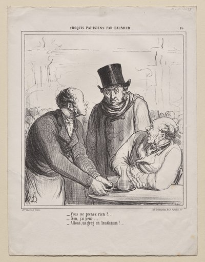 Bocetos parisinos, lámina 16: ¿No tomarás nada? de Honoré Daumier