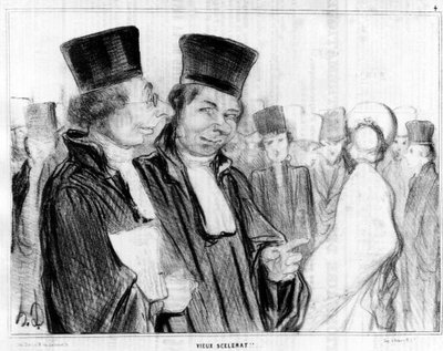 Tipo parisino, ¡viejo sinvergüenza!, caricatura de Honoré Daumier. “Charivari” de Honoré Daumier
