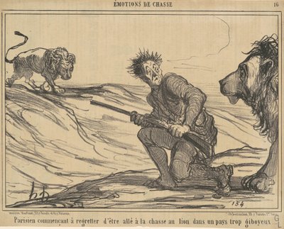 Parisino comenzando a lamentar... la caza del león... de Honoré Daumier