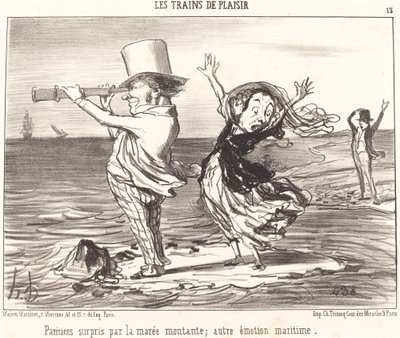 Parisienses sorprendidos por la marea... de Honoré Daumier