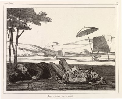 Paisajistas en el trabajo de Honoré Daumier