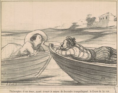 Filósofos de agua dulce... de Honoré Daumier