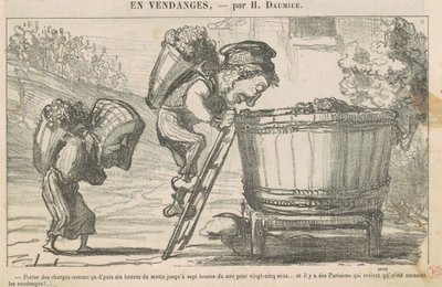Llevando cargas así durante seis horas de Honoré Daumier
