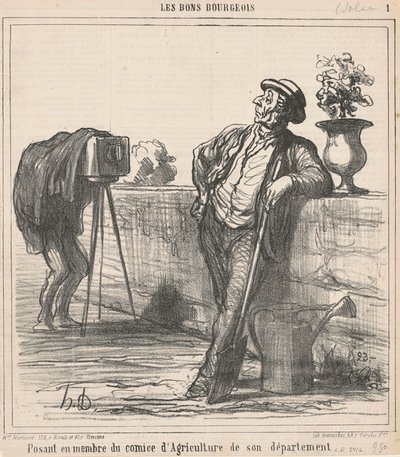 Posando como miembro del comité de agricultura... de Honoré Daumier