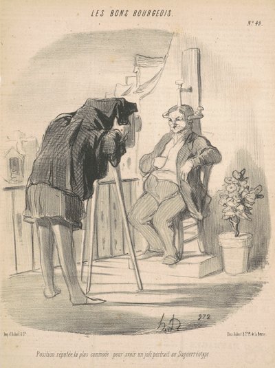 Posición reputada la más cómoda para un retrato al daguerrotipo de Honoré Daumier