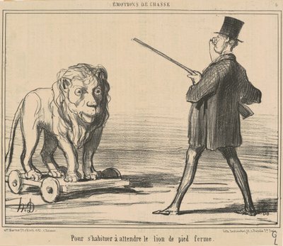 Para acostumbrarse a esperar al león... de Honoré Daumier