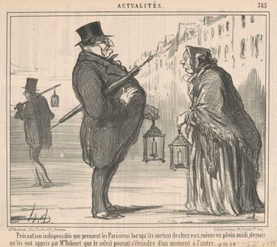 Precaución indispensable que toman los parisinos... de Honoré Daumier