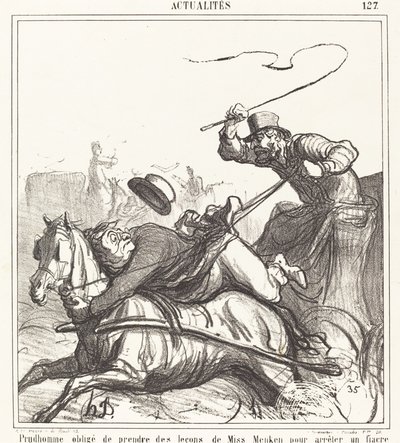 Prudhomme obligado a tomar lecciones... de Honoré Daumier