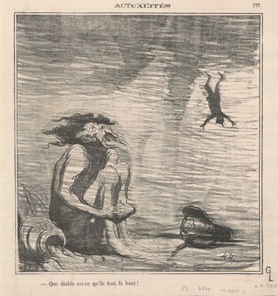¡Qué diablos están haciendo allá arriba! de Honoré Daumier