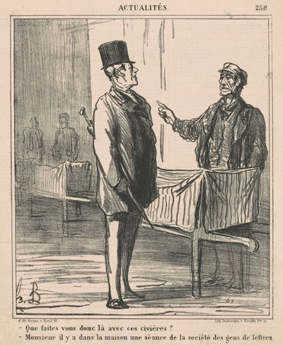 ¿Qué haces ahí con esas camillas? de Honoré Daumier