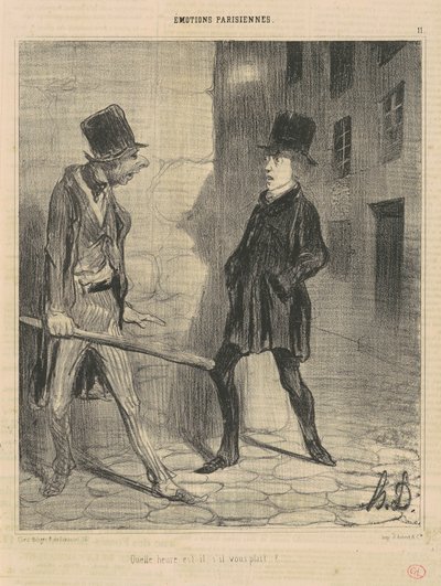 ¿Qué hora es, por favor? de Honoré Daumier