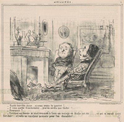¡Qué cosa horrible ... si tenemos la guerra! ... de Honoré Daumier