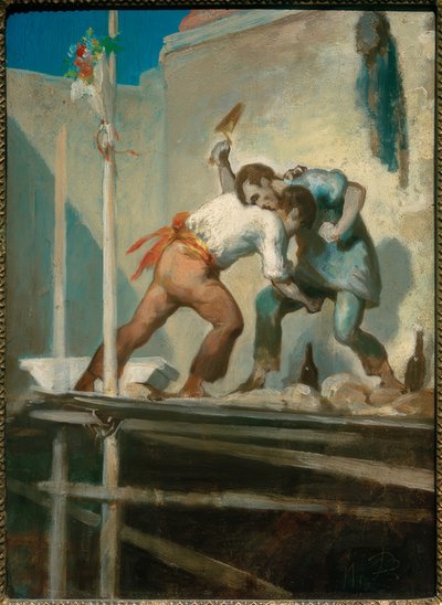 Albañiles peleando de Honoré Daumier