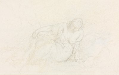 Reclining Woman Leaning on Her Arm (verso) de Honoré Daumier