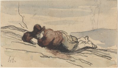 Descanso en el campo (Sancho Panza) de Honoré Daumier