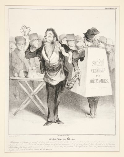 Librero Robert Macaire. (Librista Robert Macaire.), pl. 14 de la serie Caricaturana del disco Les Robert Macaires de Honoré Daumier