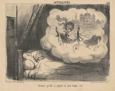 Soñando que ha ganado el gran lingote de oro. de Honoré Daumier