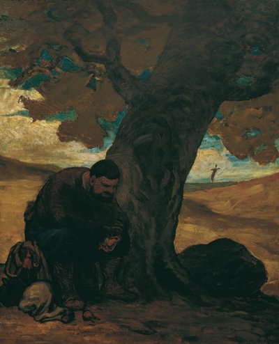 Sancho Panza descansando bajo un árbol de Honoré Daumier
