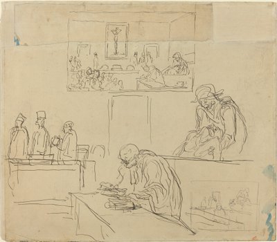 Escena del Tribunal (El Veredicto) de Honoré Daumier