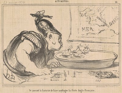 Se passant la fantaisie de faire naufrager ... de Honoré Daumier