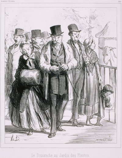 Recuerdo de Artistas- El Domingo en el Jardín de Plantas de Honoré Daumier