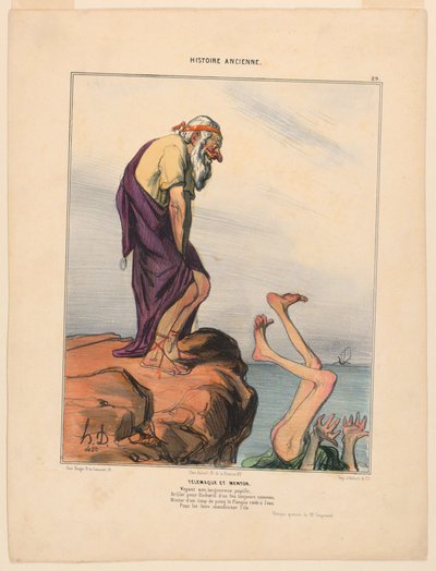 Telemaque et Mentor, lámina 29 de la Histoire Ancienne de Honoré Daumier