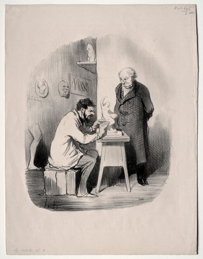 Los Artistas, lámina 2: Debes modelarme de esta manera algún día de Honoré Daumier