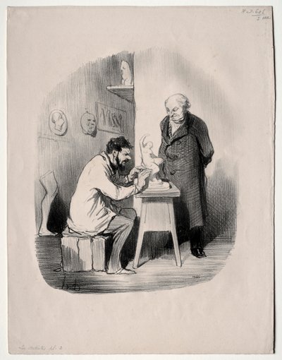 Los Artistas, lámina 2: Debes modelarme de esta manera algún día, 1848 de Honoré Daumier