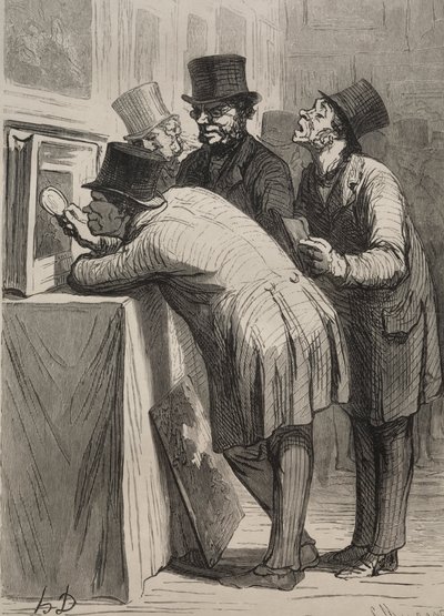 La sala de subastas: El aficionado de Honoré Daumier