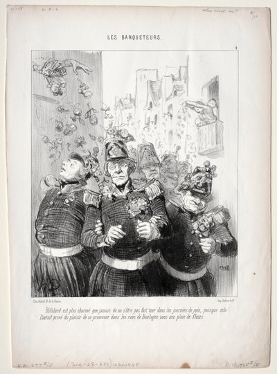 The Banqueters, plate 4: Rifolard is more charming than ever... de Honoré Daumier